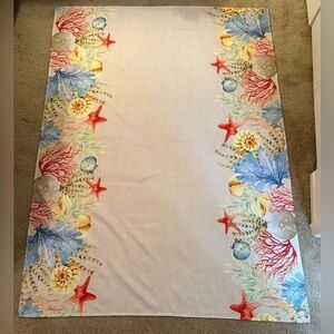 Better Homes And Garden Coastal Charm  52”x 70” Table Cloth-Red, Blue, Cream